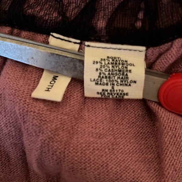 Moth Lace Shrug/sweater/jacket with Lavender Underlay - Picture 4 of 5